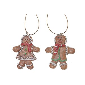 iH casadécor 2.96-in H Polyresin Gingerbread Man Ornament - Set of 12