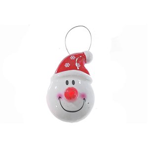 iH casadécor 2.56 L x 2.16 W x 4.13-in H Foam Santa with Light Up Nose Ornament - Set of 6