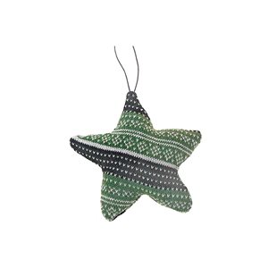 iH casadécor 4.75-in Green Fabric Small Size Star Ornament - Set of 12