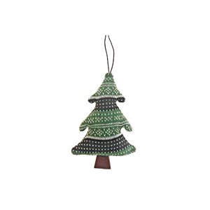 iH casadécor 5 L x 8-in H Green Fabric Medium Size Tree Ornament - Set of 6