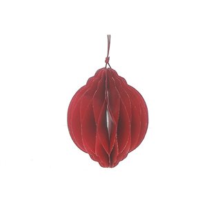 Ornement de boule pliante en papier rouge par iH casadécor 4,84 po h., 12/pqt