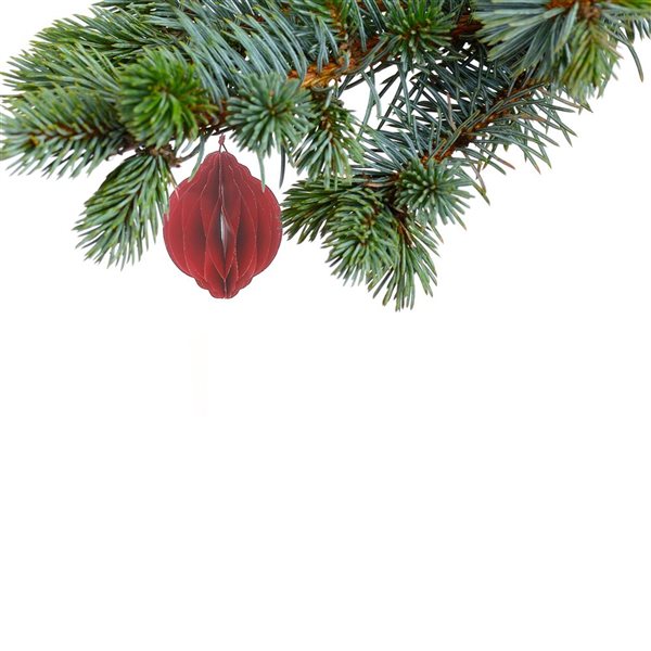 iH casadécor 4.84-in H Red Paper Folding Ball Ornament - Set of 12