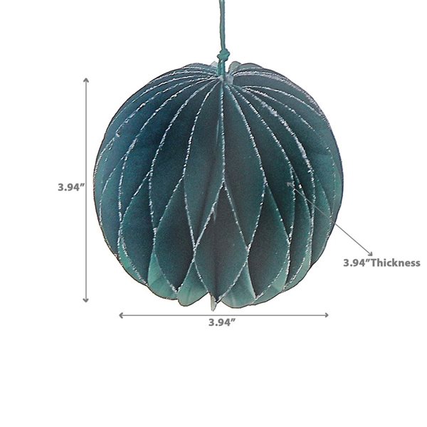 iH casadécor 3.94-in H Green Paper Folding Ball Ornament - Set of 12