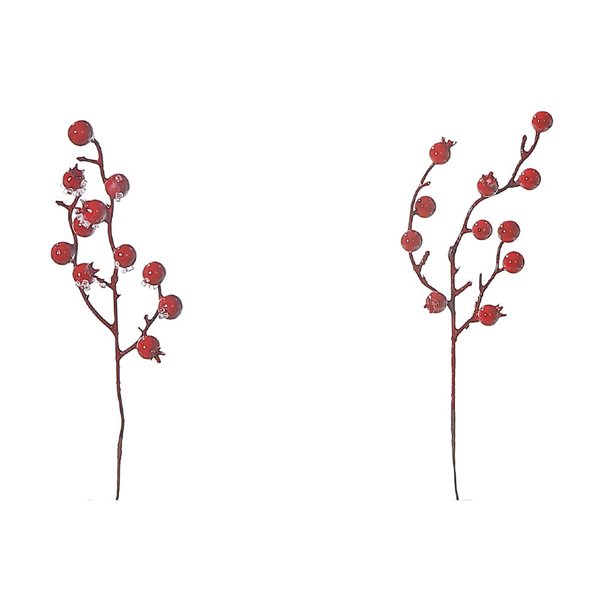 iH casadécor 12-in H Artificial Red Berries Stem Decoration - Set of 12