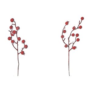 iH casadécor 12-in H Artificial Red Berries Stem Decoration - Set of 12