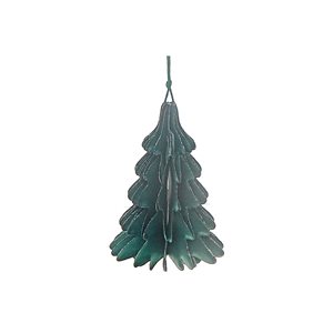 iH casadécor 4.72-in H Green Paper Folding Tree Ornament - Set of 12