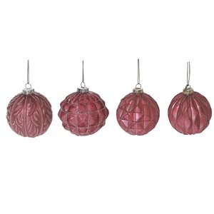 Ornement boule par iH casadécor 8 po en verre rose, 12/pqt