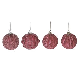 iH casadécor 8-in Pink Glass Ball Ornament - Set of 12