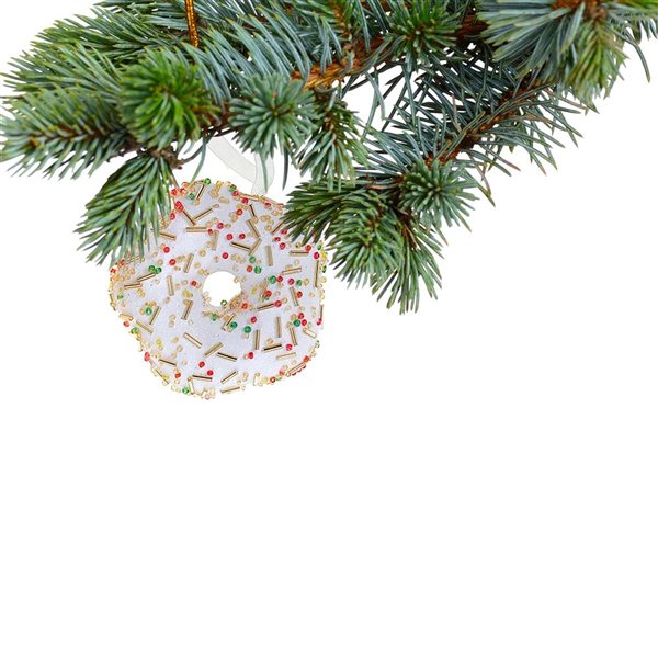 iH casadécor 3.94-in White Foam Donut Ornament - Set of 12