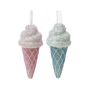 iH casadécor 5.91-in H Foam Ice Cream Cone Ornament - Set of 12