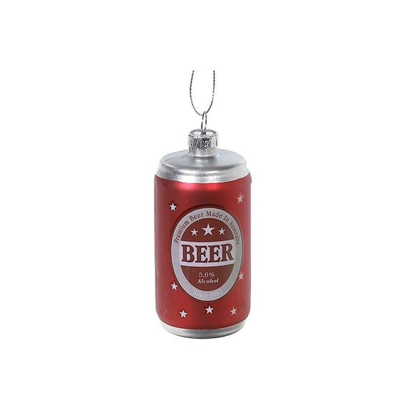 Ornement canette de bière en verre par iH casadécor 1,77 L. x 1,77 l. x 3,66 po h., 12/pqt