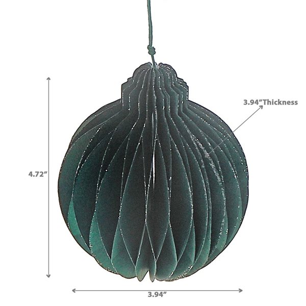 iH casadécor 4.72-in H Green Paper Folding Ball Ornament - Set of 12