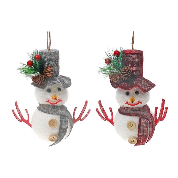 iH casadécor 6.3-in H Foam Snowman Ornament - Set of 12