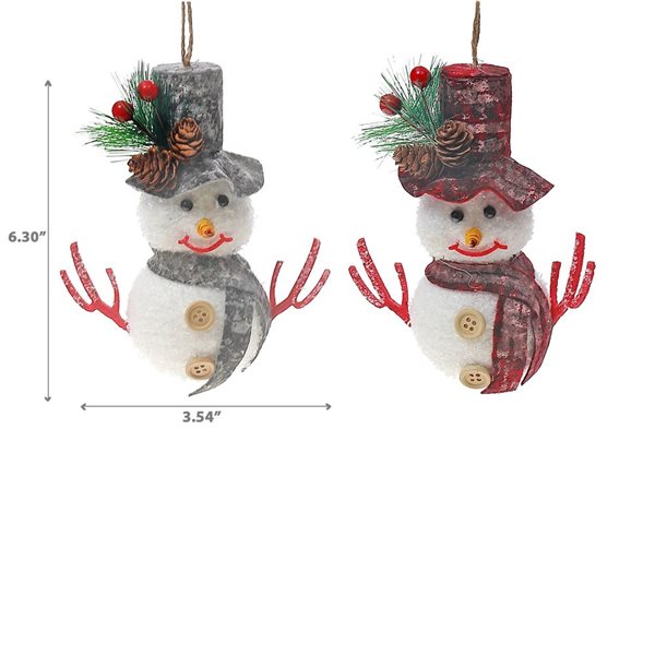 iH casadécor 6.3-in H Foam Snowman Ornament - Set of 12