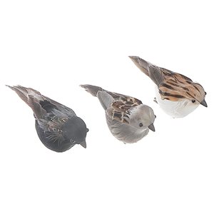 iH casadécor 4.33 L × 1.57 W × 2.17-in H Plastic Bird Clip Ornament - Set of 3