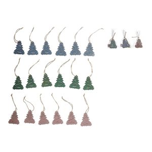 iH casadécor 2.76-in H Pastel Colours Wood Tree-Shaped Ornament - 6/Pk