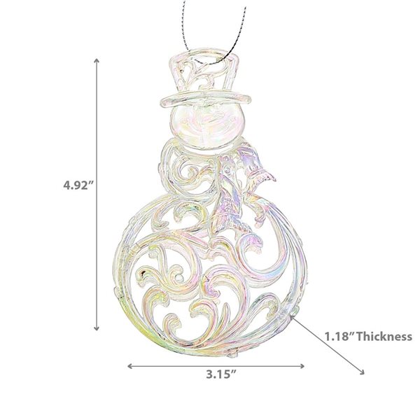 iH casadécor 3.15 L x 4.92-in H Silver Plastic Snowman Ornament - Set of 12