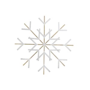 iH casadécor 22.83 W x 22.83-in H White and Gold Metal Snowflake Wall Decor