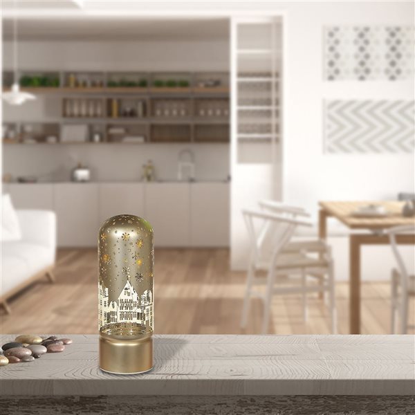 iH casadécor Led Cylinder Glass Dome 9.84" Houses Large