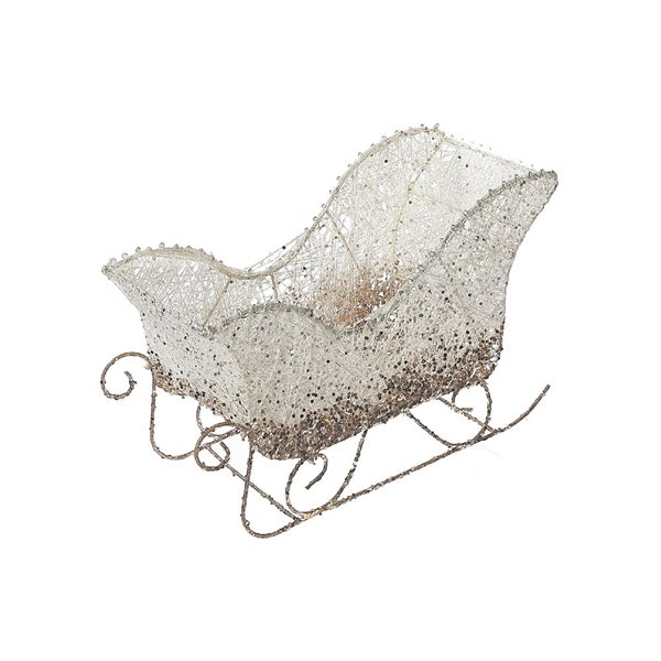 iH casadécor Christmas Glitter Sleigh Set Of 2