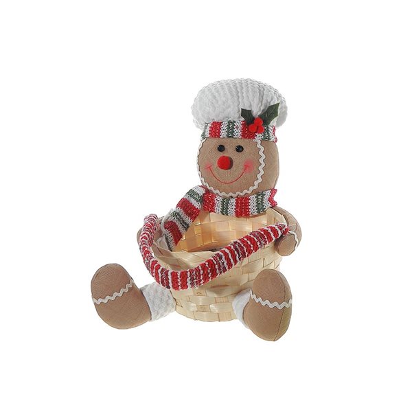 iH casadécor Gingerbread Man Plush Basket