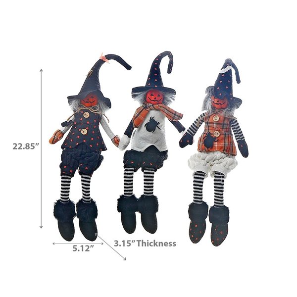 iH casadécor Cotton Sitting Witch - Set of 3