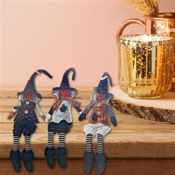 iH casadécor Cotton Sitting Witch - Set of 3