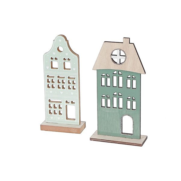 iH casadécor Wooden House Decor Set Of 2