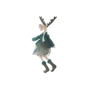 iH casadécor Green Jacket With Skirt Reindeer Plush Sitter