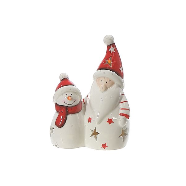 Figurine LED bonhomme de neige et Père Noël iH casadécor