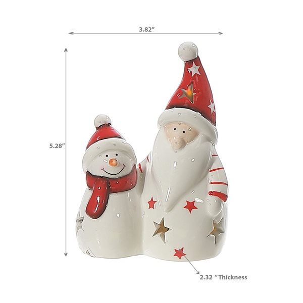 iH casadécor Led Snowman And Santa Figurine