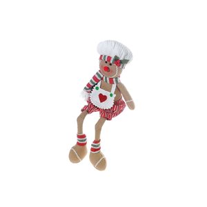 iH casadécor Gingerbread Man Plush Shelf Dangler