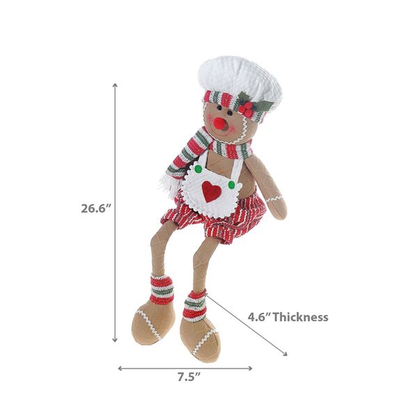 iH casadécor Gingerbread Man Plush Shelf Dangler