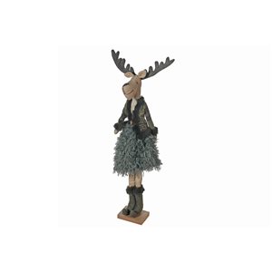 iH casadécor Green Plaid Sweater Reindeer Standing