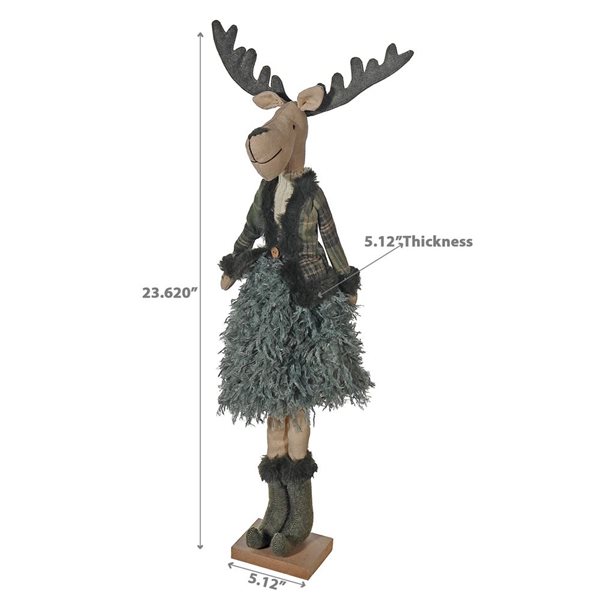 iH casadécor Green Plaid Sweater Reindeer Standing