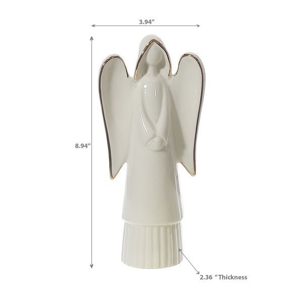 iH casadécor Shiny White Angel Figurine Large