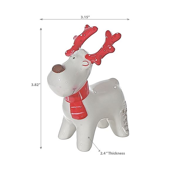 iH casadécor Red And White Standing Deer Figurine