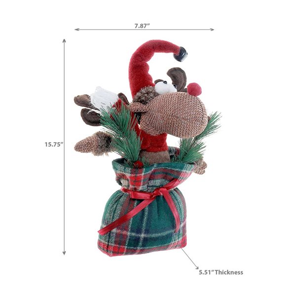 iH casadécor Moose Plush Sitting In Sack