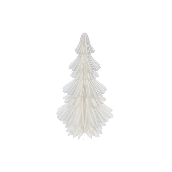 Sapin de Noël en papier blanc avec plumes iH casadécor - Lot de 4