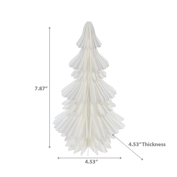 iH casadécor White Paper Feather Christmas Tree - Set of 4