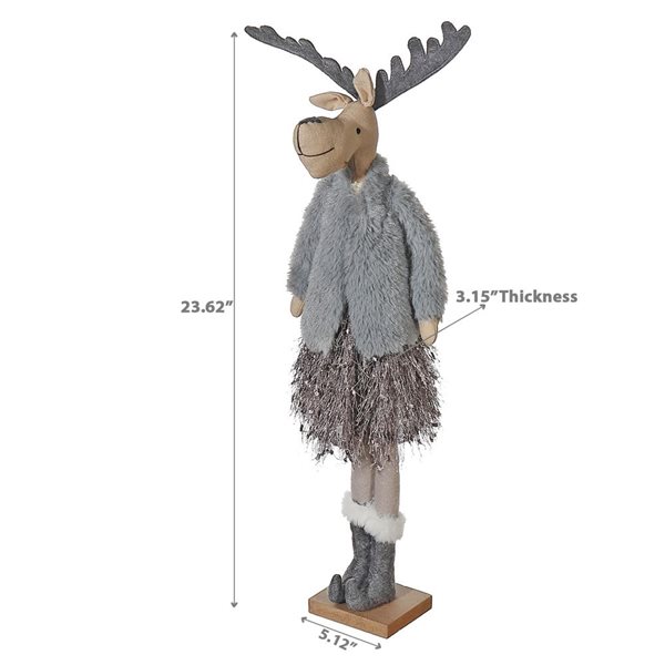 iH casadécor Grey Sweater Reindeer Standing