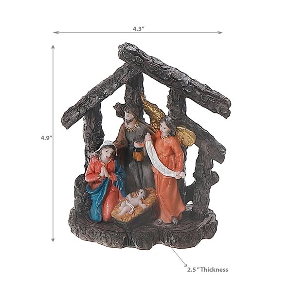 iH casadécor Polyresin Nativity Scene 4.9"