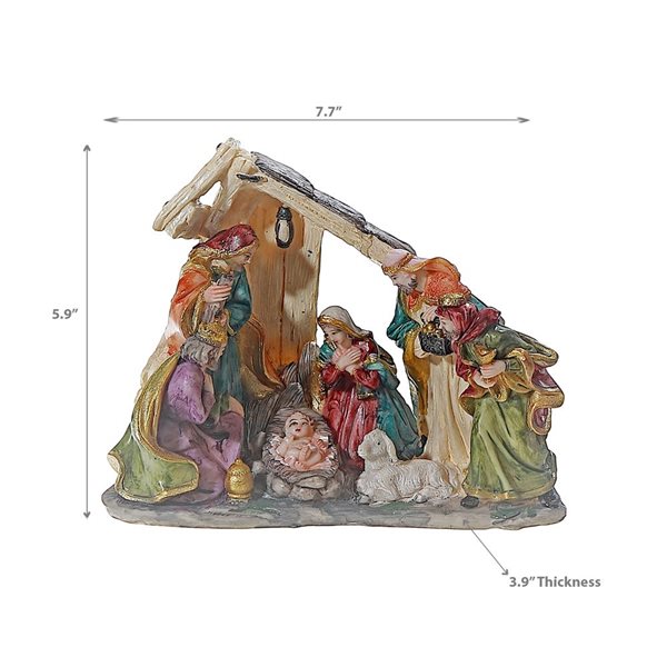 iH casadécor Polyresin Nativity Scene 5.9"