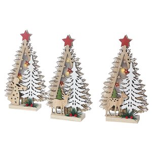 Support de sapin de Noël en bois à DEL iH casadécor - Lot de 3