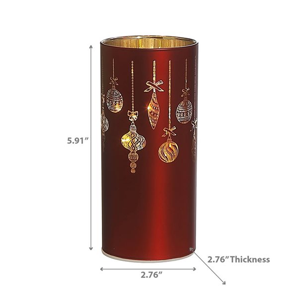 iH casadécor Led Cylinder Glass Stand Ornament