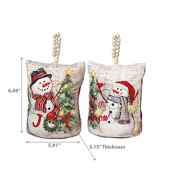 iH casadécor LED Snowman Door Stopper - Set of 2