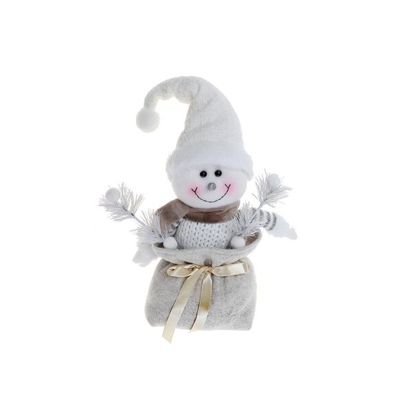 Peluche bonhomme de neige iH casadécor assis dans un sac