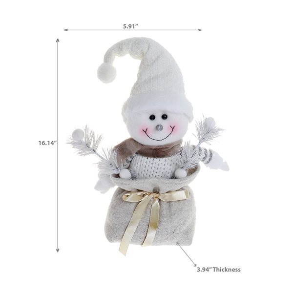 iH casadécor Snowman Plush Sitting In Sack