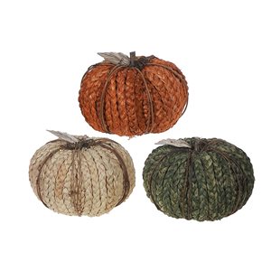 iH casadécor Braided Foam Pumpkins - Set of 3