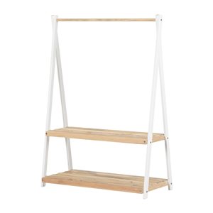 Étagère à vêtements Sweedi de South Shore 41 x 56 po, bois naturel et blanc